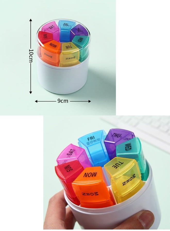 صندوق تخزين أدوية كبير السعة بـ 28 وحدة، مغلق لمدة 7 أيام، صندوق مقسم، صندوق كبسولات فيتامينات، تصميم وحدات منفصلة، فتح وإغلاق مستقلان، سهل الحمل، مثالي للاستخدام المنزلي والسفر - Image 2